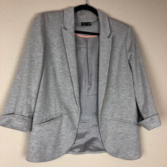 Topshop Jackets & Blazers - Topshop Grey Boyfriend Style Blazer Size 8